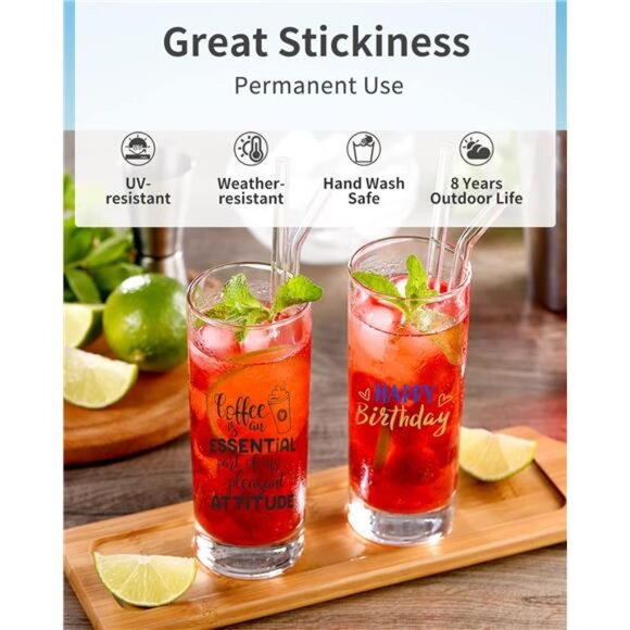 Permanent Vinyl - 20Pack Adhesive Vinyl Sheets Assorted Colors, Permanent Bundle - Picture 5 of 8